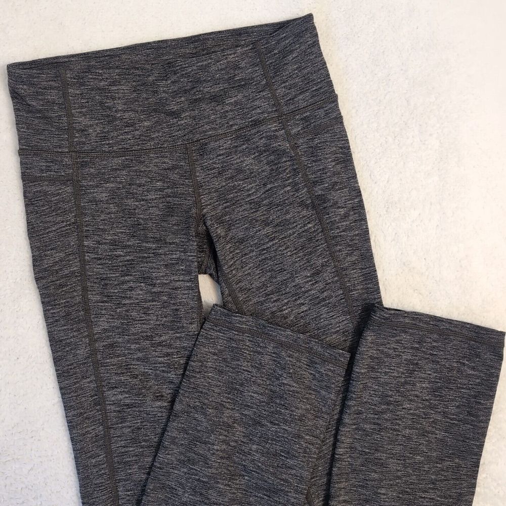 Athleta Athletic Womens Sm 27x32" Long Yoga Pants Heather Gray Loose Ankle Flare